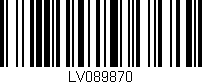 Código de barras (EAN, GTIN, SKU, ISBN): 'LV089870'