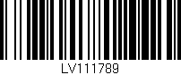 Código de barras (EAN, GTIN, SKU, ISBN): 'LV111789'