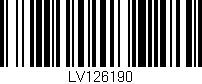 Código de barras (EAN, GTIN, SKU, ISBN): 'LV126190'