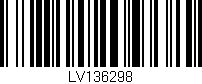 Código de barras (EAN, GTIN, SKU, ISBN): 'LV136298'