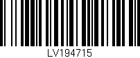 Código de barras (EAN, GTIN, SKU, ISBN): 'LV194715'