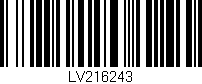 Código de barras (EAN, GTIN, SKU, ISBN): 'LV216243'
