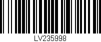 Código de barras (EAN, GTIN, SKU, ISBN): 'LV235998'