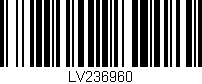Código de barras (EAN, GTIN, SKU, ISBN): 'LV236960'