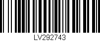 Código de barras (EAN, GTIN, SKU, ISBN): 'LV292743'