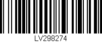 Código de barras (EAN, GTIN, SKU, ISBN): 'LV298274'