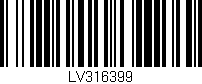 Código de barras (EAN, GTIN, SKU, ISBN): 'LV316399'