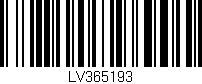 Código de barras (EAN, GTIN, SKU, ISBN): 'LV365193'