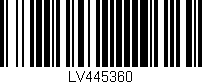 Código de barras (EAN, GTIN, SKU, ISBN): 'LV445360'