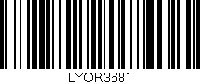 Código de barras (EAN, GTIN, SKU, ISBN): 'LYOR3681'