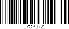Código de barras (EAN, GTIN, SKU, ISBN): 'LYOR3722'