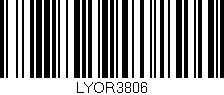 Código de barras (EAN, GTIN, SKU, ISBN): 'LYOR3806'