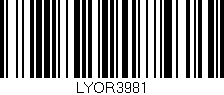Código de barras (EAN, GTIN, SKU, ISBN): 'LYOR3981'