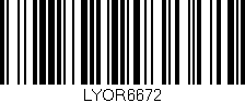 Código de barras (EAN, GTIN, SKU, ISBN): 'LYOR6672'