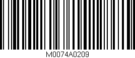 Código de barras (EAN, GTIN, SKU, ISBN): 'M0074A0209'