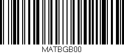 Código de barras (EAN, GTIN, SKU, ISBN): 'MATBGB00'
