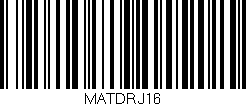 Código de barras (EAN, GTIN, SKU, ISBN): 'MATDRJ16'