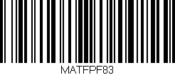 Código de barras (EAN, GTIN, SKU, ISBN): 'MATFPF83'