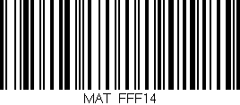 Código de barras (EAN, GTIN, SKU, ISBN): 'MAT/FFF14'