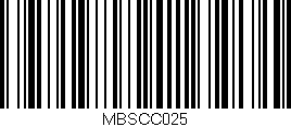 Código de barras (EAN, GTIN, SKU, ISBN): 'MBSCC025'