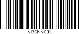 Código de barras (EAN, GTIN, SKU, ISBN): 'MBSNM001'