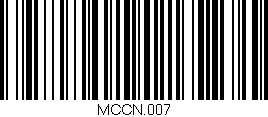 Código de barras (EAN, GTIN, SKU, ISBN): 'MCCN.007'