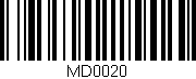 Código de barras (EAN, GTIN, SKU, ISBN): 'MD0020'
