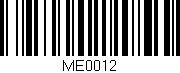Código de barras (EAN, GTIN, SKU, ISBN): 'ME0012'