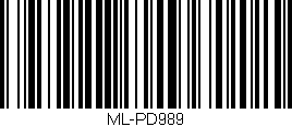 Código de barras (EAN, GTIN, SKU, ISBN): 'ML-PD989'