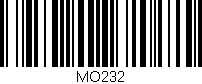 Código de barras (EAN, GTIN, SKU, ISBN): 'MO232'