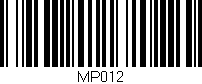 Código de barras (EAN, GTIN, SKU, ISBN): 'MP012'