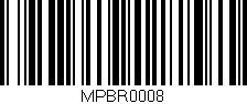 Código de barras (EAN, GTIN, SKU, ISBN): 'MPBR0008'
