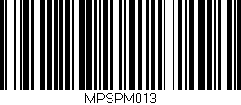 Código de barras (EAN, GTIN, SKU, ISBN): 'MPSPM013'