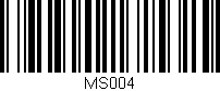 Código de barras (EAN, GTIN, SKU, ISBN): 'MS004'