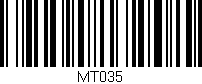 Código de barras (EAN, GTIN, SKU, ISBN): 'MT035'