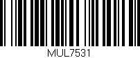 Código de barras (EAN, GTIN, SKU, ISBN): 'MUL7531'