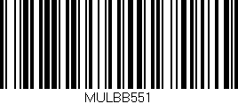 Código de barras (EAN, GTIN, SKU, ISBN): 'MULBB551'