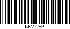 Código de barras (EAN, GTIN, SKU, ISBN): 'MW325R'