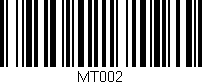 Código de barras (EAN, GTIN, SKU, ISBN): 'Mt002'