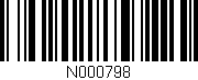 Código de barras (EAN, GTIN, SKU, ISBN): 'N000798'