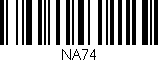 Código de barras (EAN, GTIN, SKU, ISBN): 'NA74'