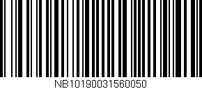 Código de barras (EAN, GTIN, SKU, ISBN): 'NB10190031560050'