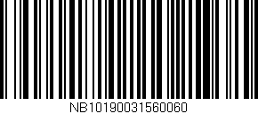 Código de barras (EAN, GTIN, SKU, ISBN): 'NB10190031560060'