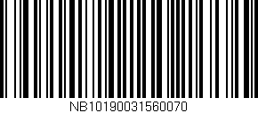 Código de barras (EAN, GTIN, SKU, ISBN): 'NB10190031560070'