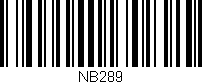 Código de barras (EAN, GTIN, SKU, ISBN): 'NB289'