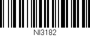 Código de barras (EAN, GTIN, SKU, ISBN): 'NI3182'