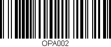 Código de barras (EAN, GTIN, SKU, ISBN): 'OPA002'