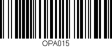 Código de barras (EAN, GTIN, SKU, ISBN): 'OPA015'