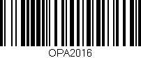 Código de barras (EAN, GTIN, SKU, ISBN): 'OPA2016'