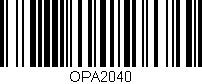 Código de barras (EAN, GTIN, SKU, ISBN): 'OPA2040'